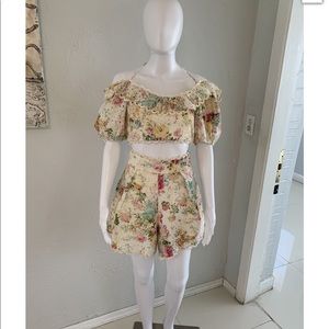 Zimmermann Floral Top and shorts set size Small
